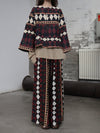 INTO THE EAST 25 Autumn/Winter Geometric Beaded Outer Jacket ITE-E1DGSS004BR23JK-HZ Reddish Brown